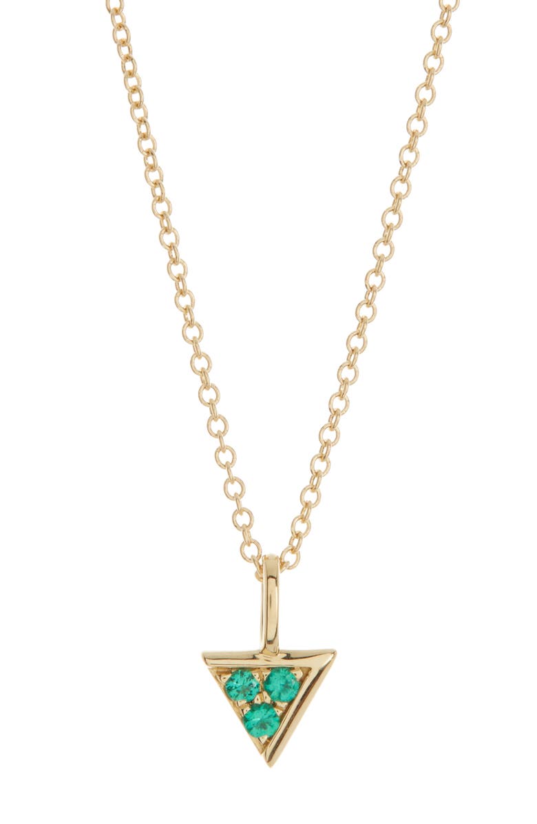 Bony Levy El Mar 18K Yellow Gold Emerald Triangle Pendant Necklace, Alternate, color, 18K Yellow Gold