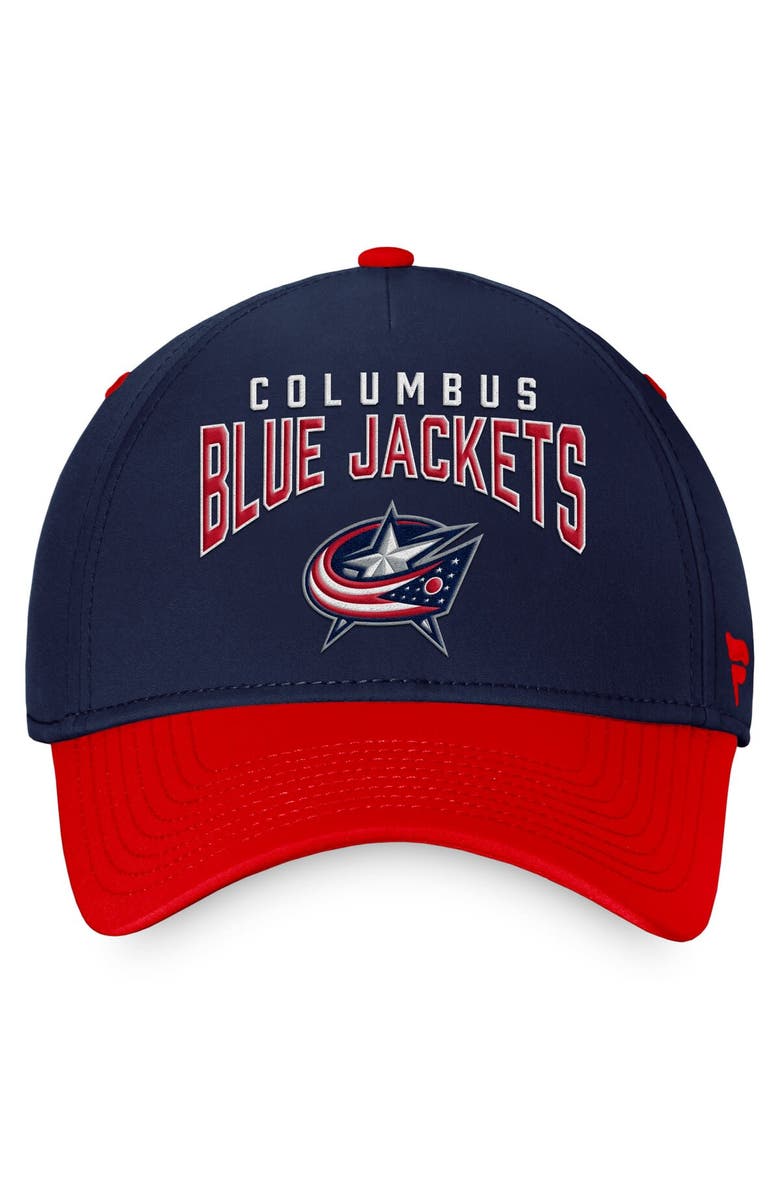 FANATICS Men's Fanatics Branded Navy/Red Columbus Blue Jackets Fundamental 2-Tone Flex Hat, Alternate, color, Navy