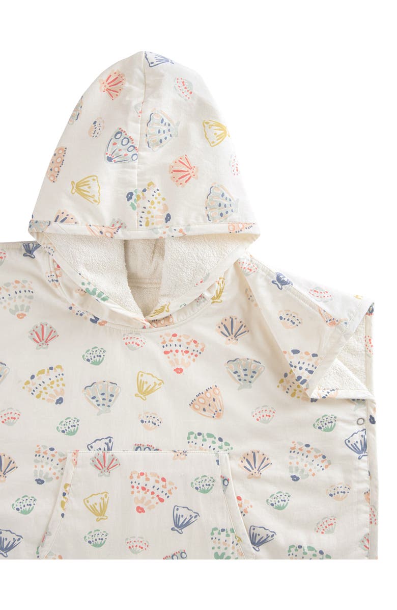 Pehr Seashell Saltwater Organic Cotton Hooded Towel Poncho, Alternate, color, 