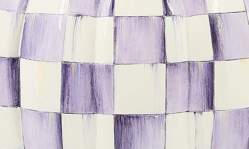 Mackenzie-childs Mackenzie Childs Violet Check Large Pumpkin Decoration In Purple