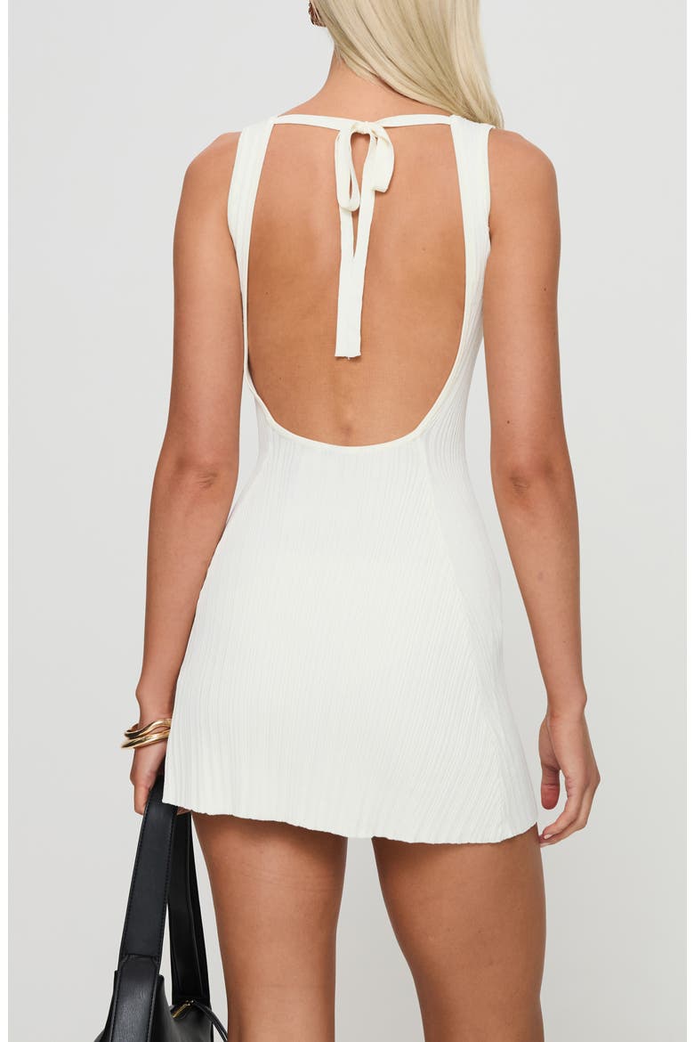 Mayok Open Back Rib Minidress, Alternate, color, CREAM