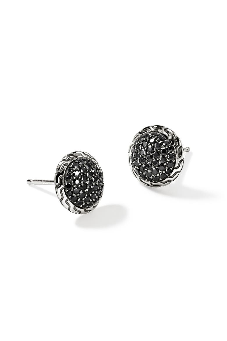 JH Essentials Stud Earrings, 10mm, Alternate, color, SILVER/BLACK
