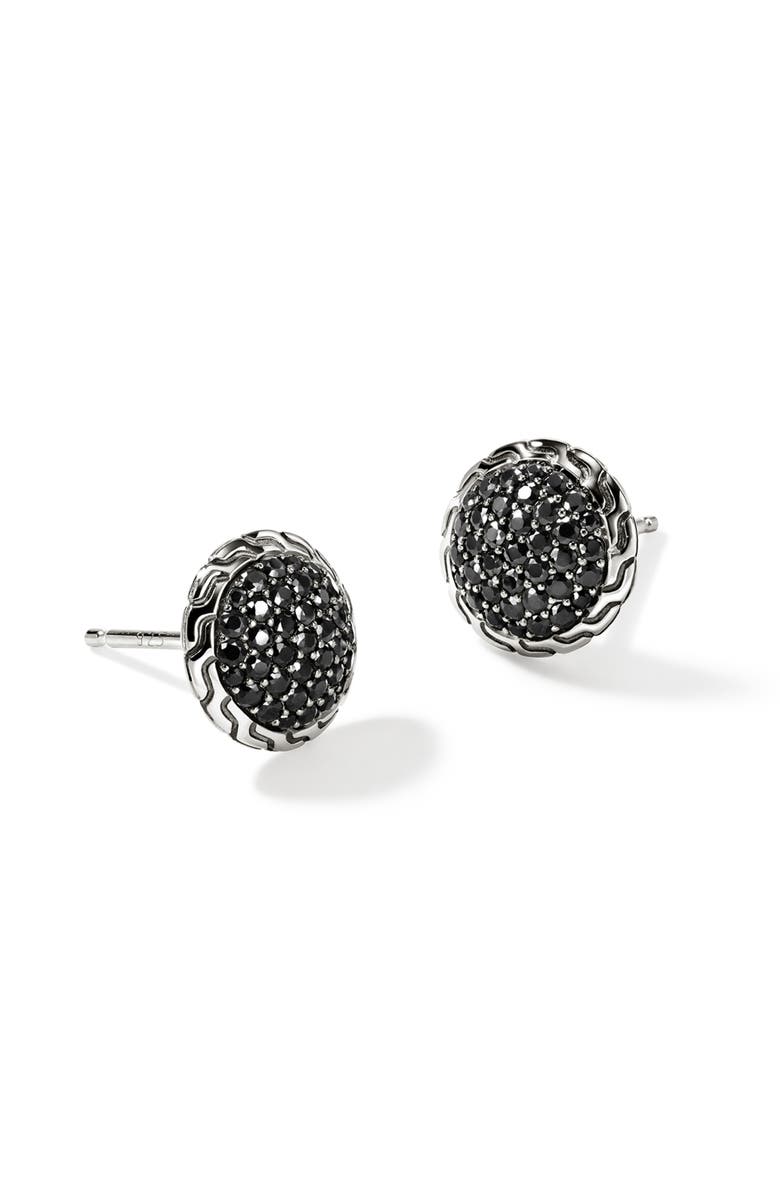 John Hardy JH Essentials Stud Earrings, 10mm, Alternate, color, Silver/Black