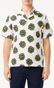 Lacoste Regular Fit Performance Golf Short Sleeve Button-Up Shirt