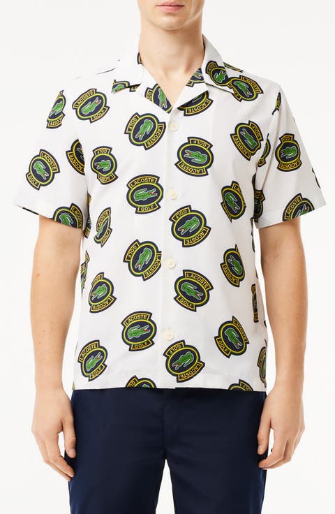 Lacoste Regular Fit Performance Golf Short Sleeve Button-Up Shirt