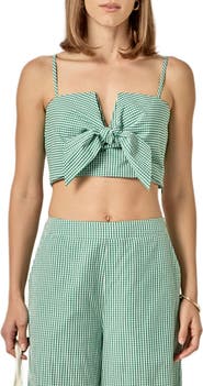 English Factory Check Tied Crop Tank