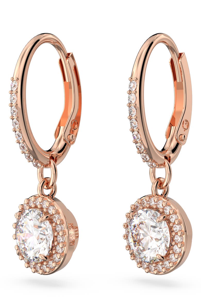 Swarovski Constella Drop Earrings, Main, color, Rose Gold
