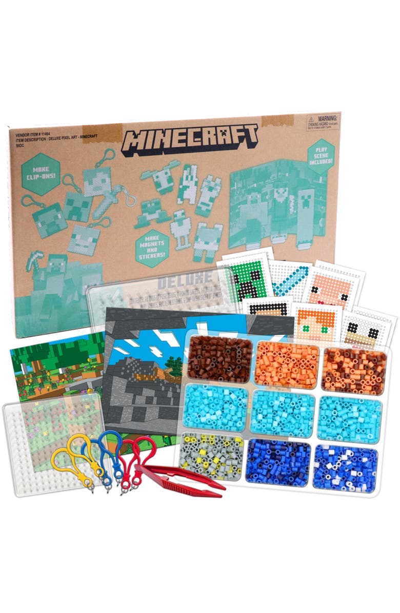 MINECRAFT Deluxe Pixel Art, Minecraft, 810 Piece DIY Bead Craft Kit, Kids 6+, Main, color, Multicolored