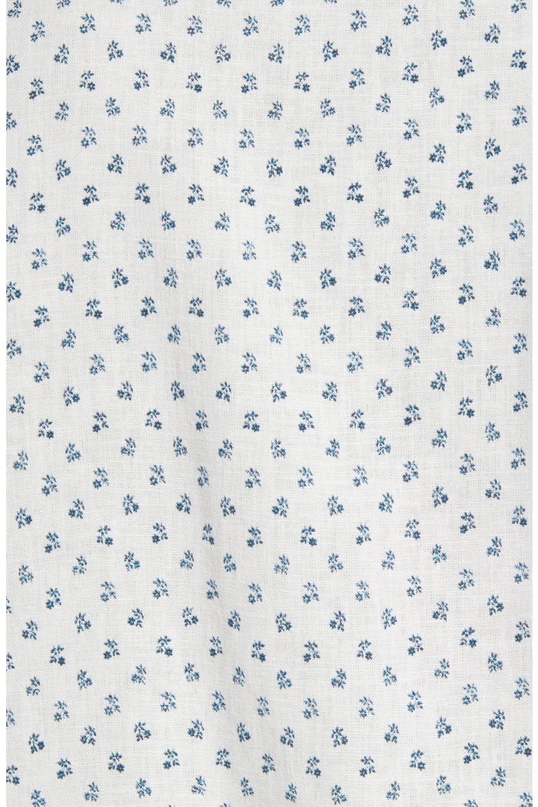 Carson Slim Fit Floral Short Sleeve Linen Blend Button-Up Shirt, Alternate, color, BLEU FLEURS
