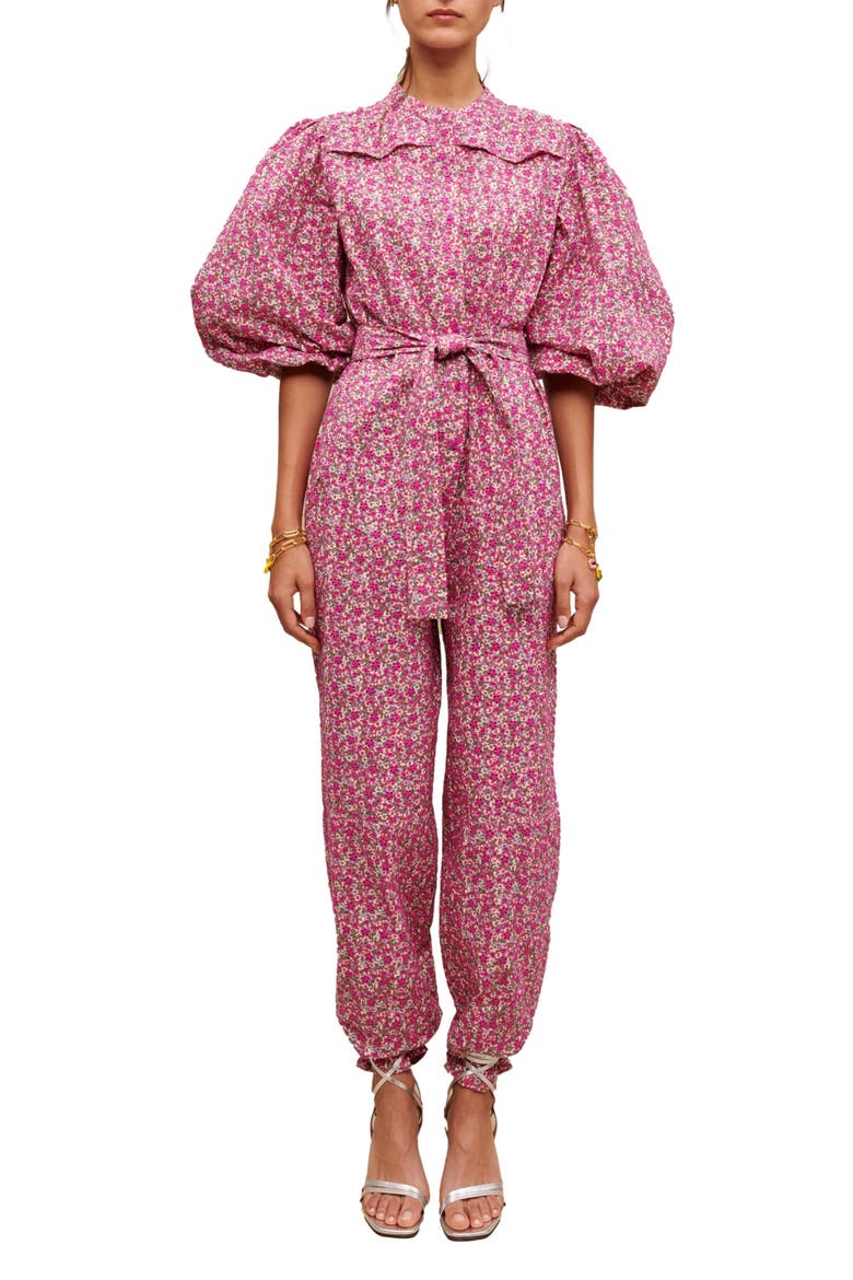 Pyad Floral Print Jumpsuit, Main, color, IMPRIME FLEURS BRODEES FUCHSIA