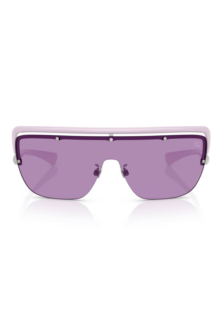 144m Rectangular Shield Sunglasses, Main, color, LILAC / VIOLET