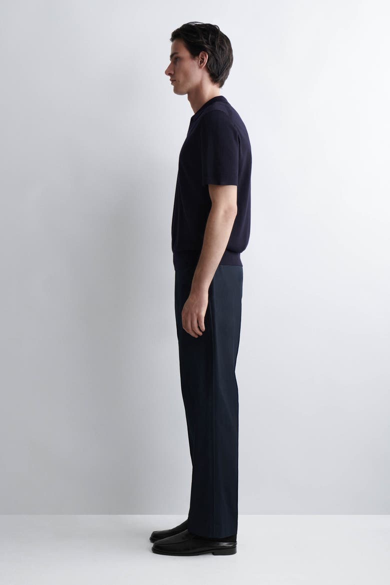 Open-Collar Merino Wool Polo Shirt, Alternate, color, NAVY