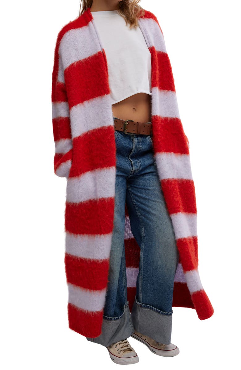 Free People Mantra Stripe Oversize Longline Cardigan, Main, color,