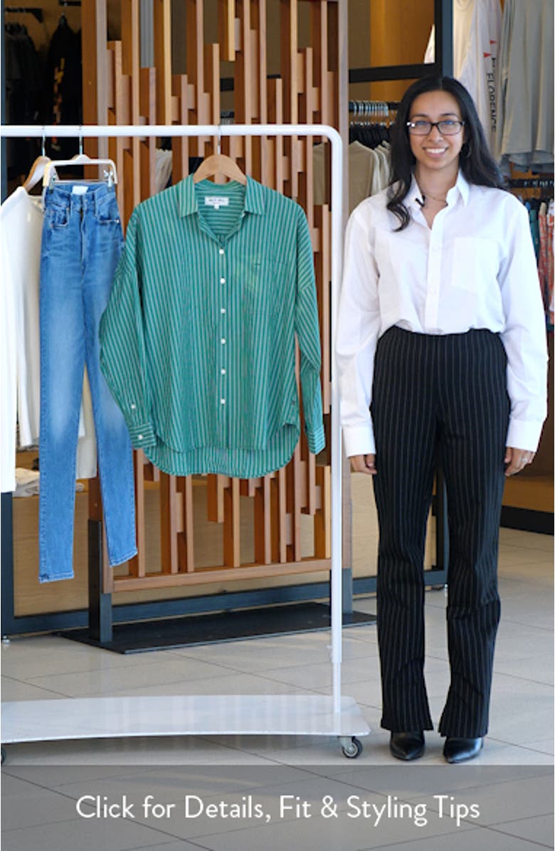 Jo Stripe Oversize Cotton Button-Up Shirt, sales video thumbnail