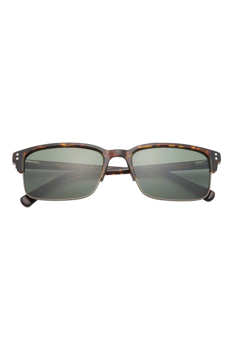 55mm Polarized Square Sunglasses, Main, color, TORTOISE