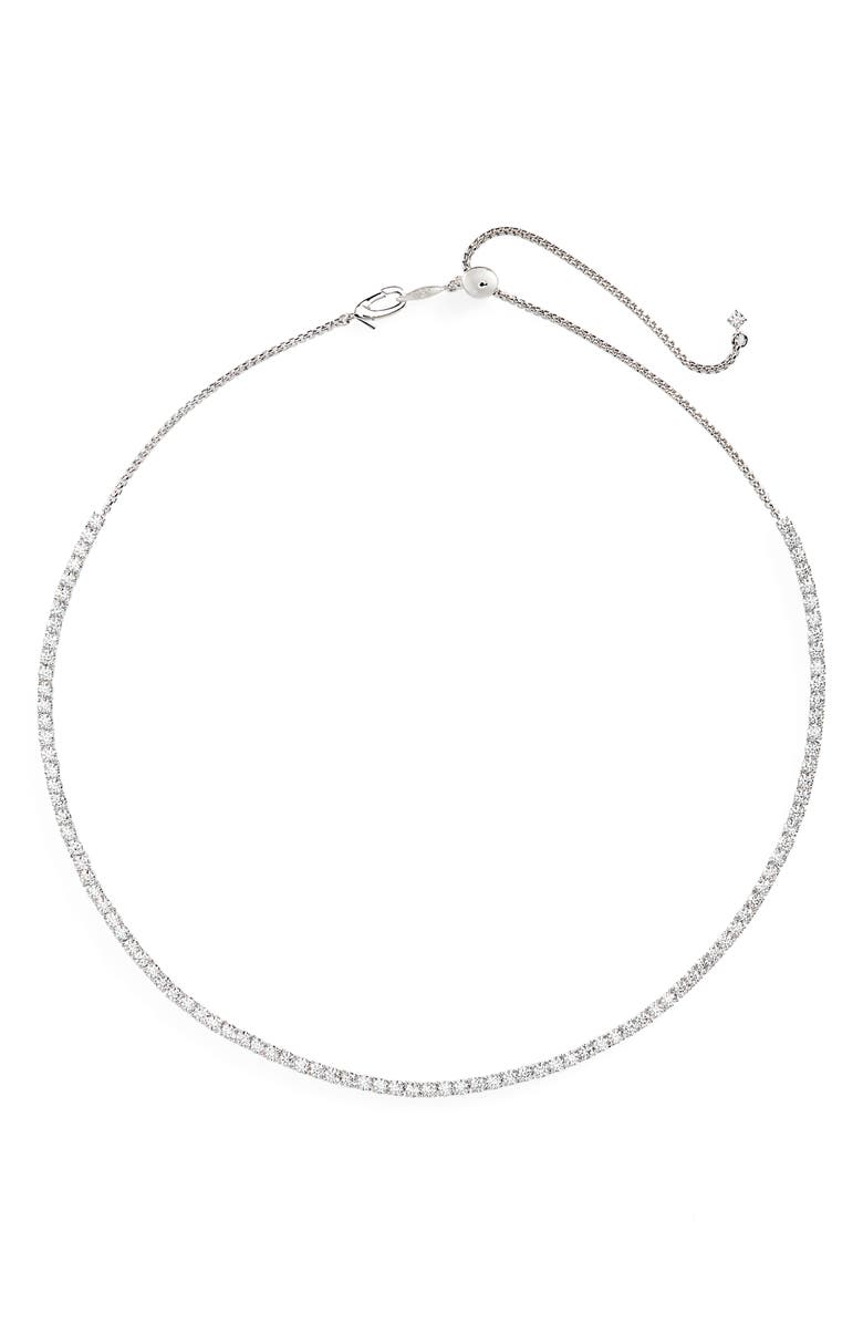 Nadri Love All Cubic Zirconia Tennis Necklace, Main, color, 