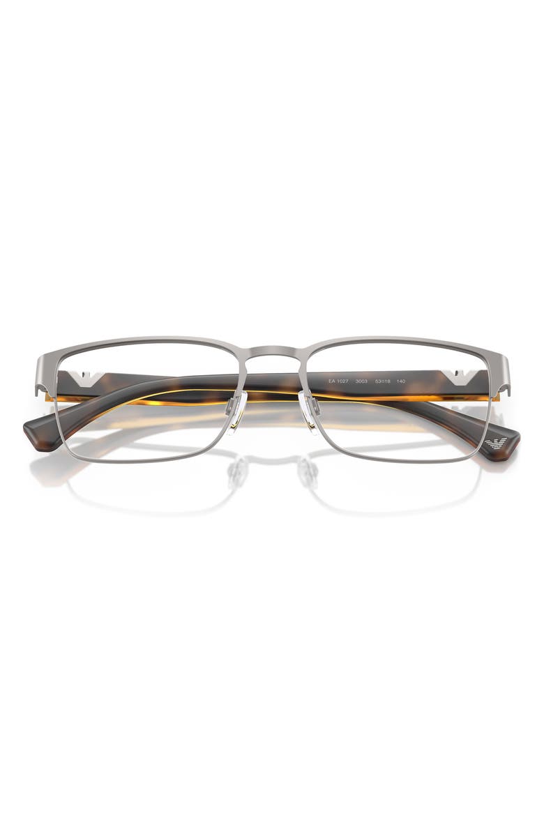 Emporio Armani 57mm Square Optical Glasses, Alternate, color, Matte Gunmetal / Demo Lens