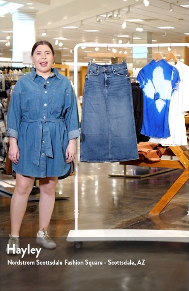 The Swooner High Waist A-Line Denim Skirt, sales video thumbnail
