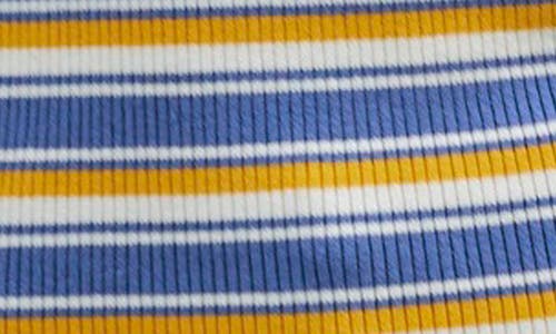 Madewell Half-zip Johnny-collar Polo In Delphinium Stripe
