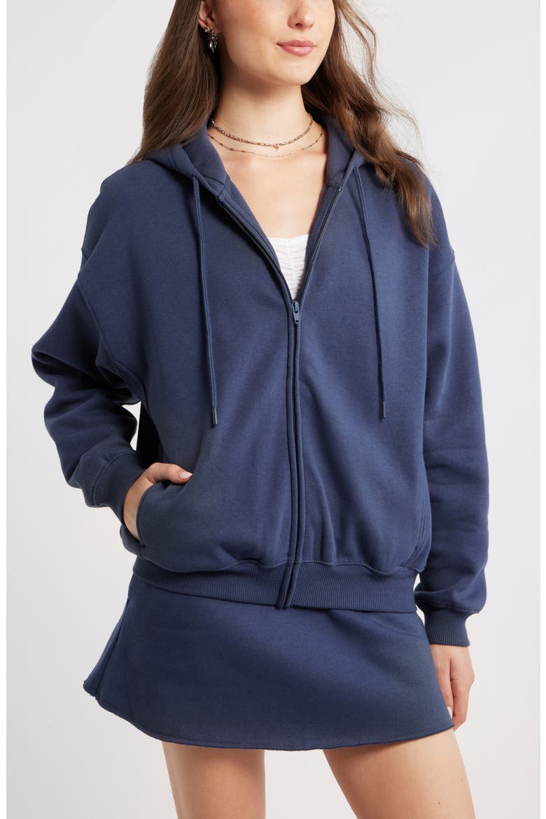 Bubble Zip Hoodie, Main, color, NAVY INDIGO