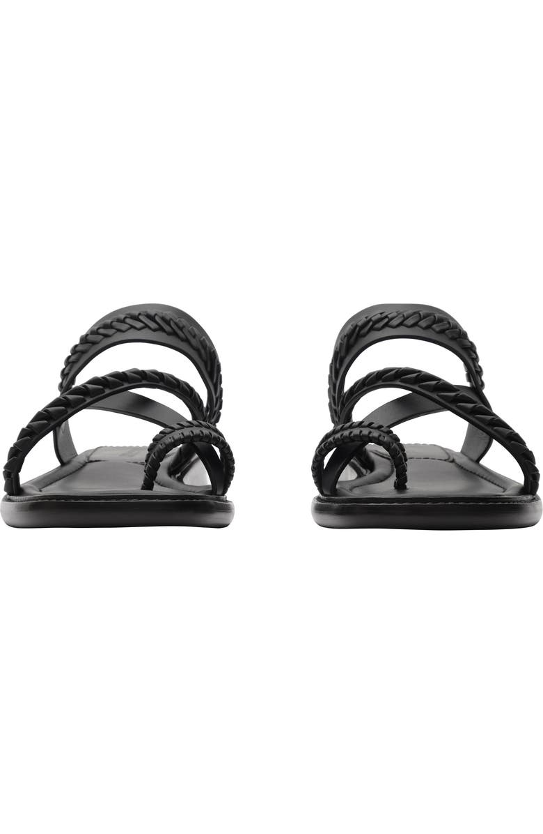Burberry Leather Baez Sandals, Alternate, color, Black