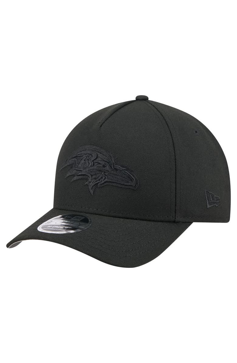 New Era Men's New Era Black Baltimore Ravens Team Collection 9FORTY M-Crown A-Frame Adjustable Hat, Main, color,