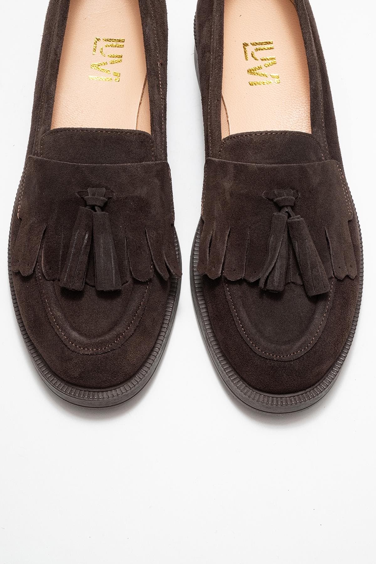 Milly Leather Tassel Loafer, Alternate, color, Brown Suede Leather