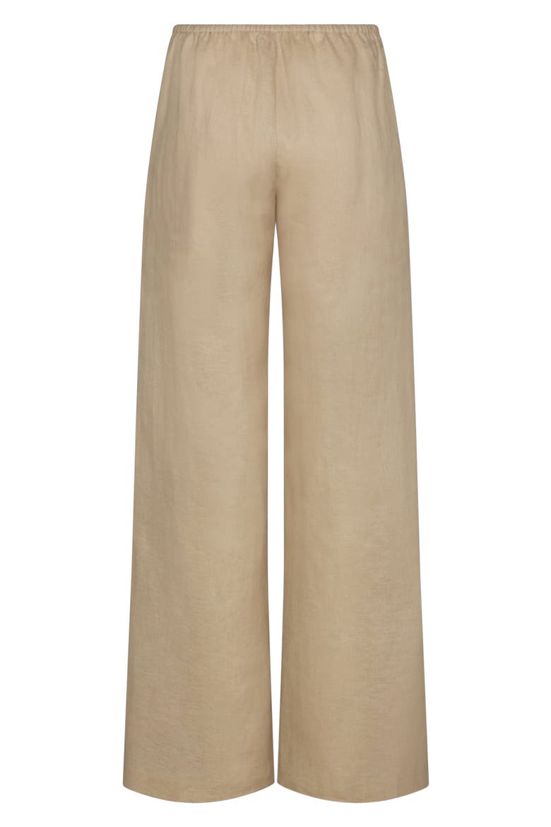 Linen Drawstring Lounge Pants, Alternate, color, FLAX