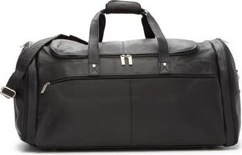 Extra Large Multi Pocket Leather Duffle Bag