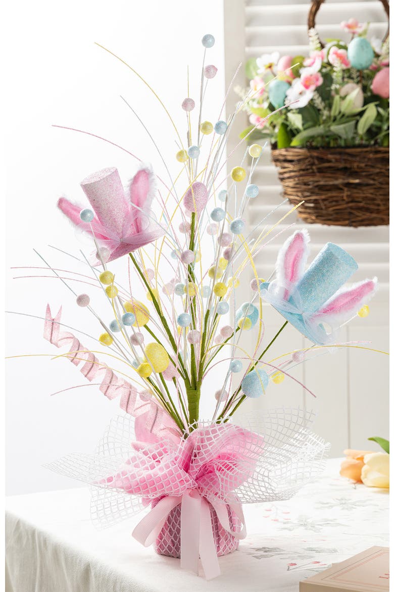 21"H Easter Glitter Egg & Top Hat Table Tree, Alternate, color, Pink