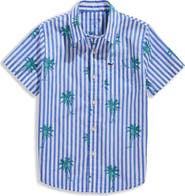 vineyard vines Kids' Print Cotton Short Sleeve Button-Up Shirt