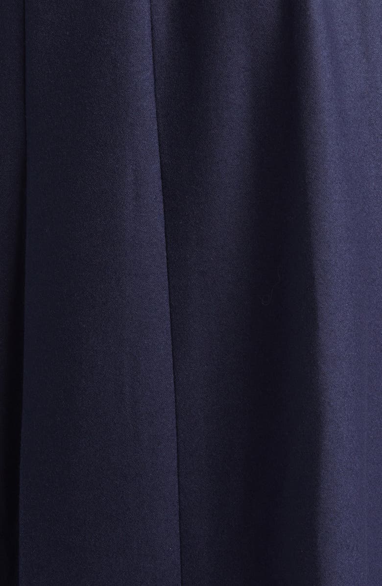 Akris Belted Long Sleeve Wool Flannel Dress, Alternate, color, Navy