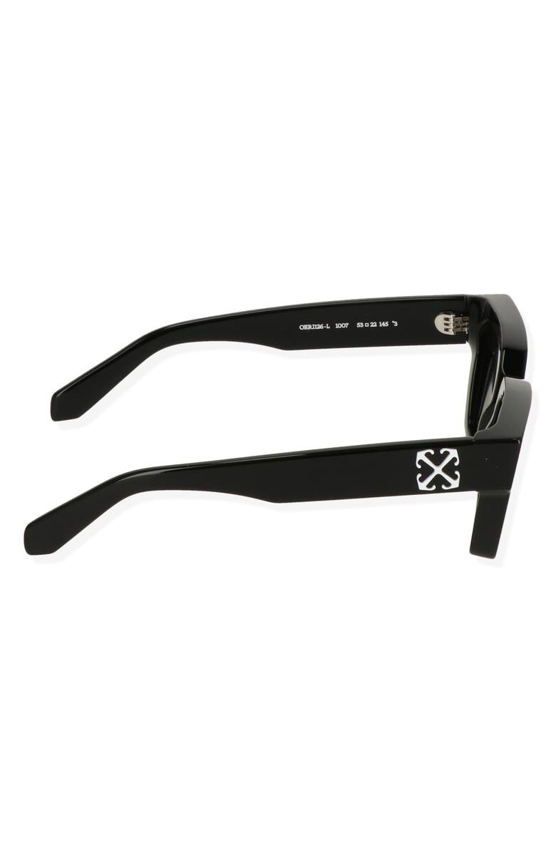 Off-White Virgil 50mm Rectangular Sunglasses, Alternate, color, Black Dark Grey