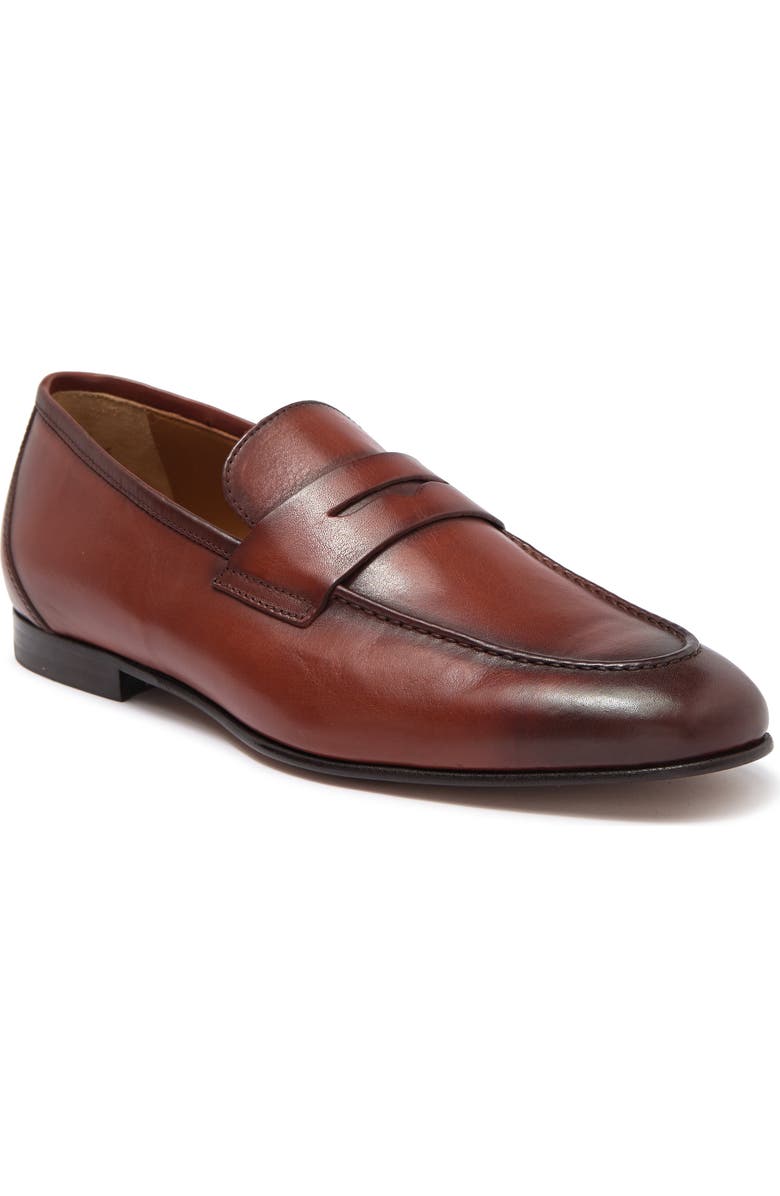 ANTONIO MAURIZI Leather Penny Loafer, Main, color,