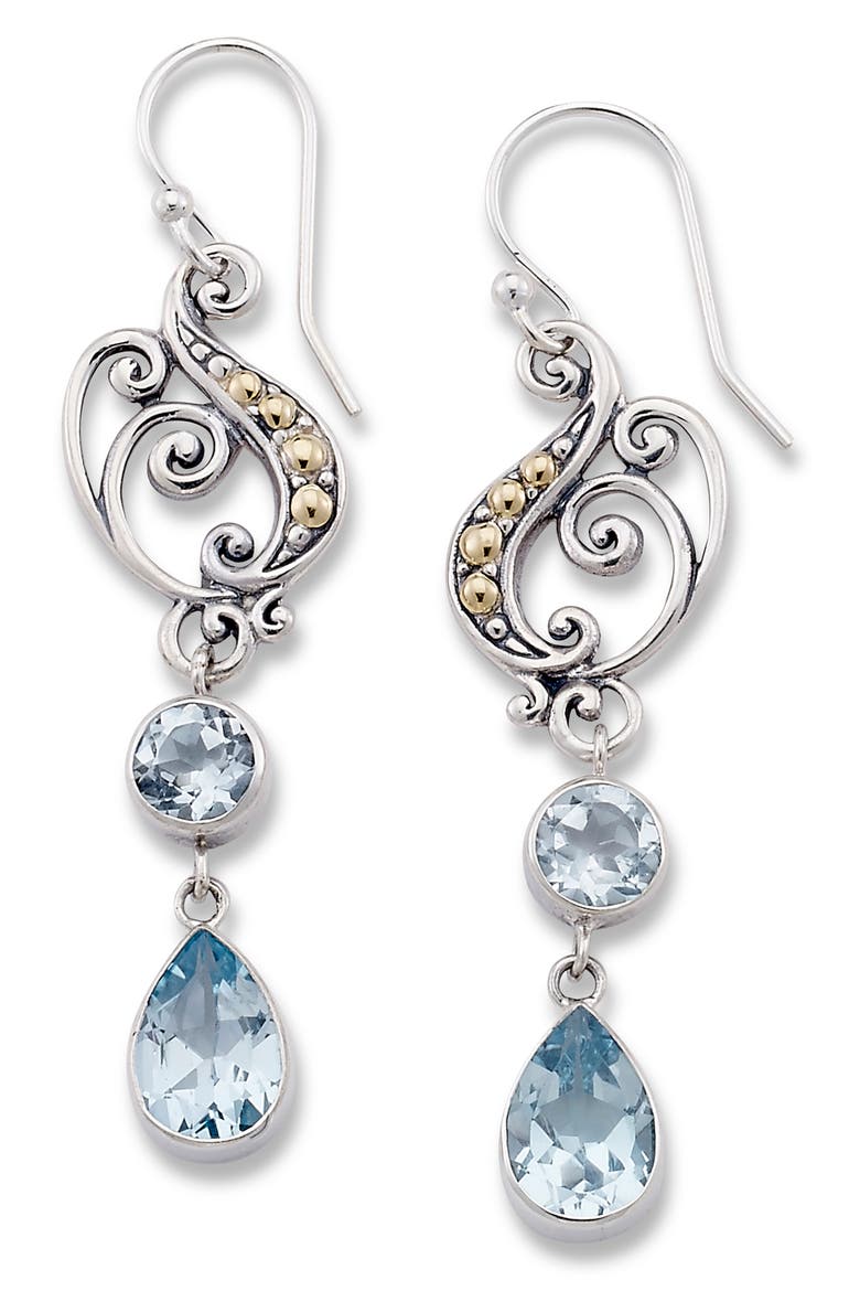 Blue Topaz Drop Earrings, Main, color, BLUE