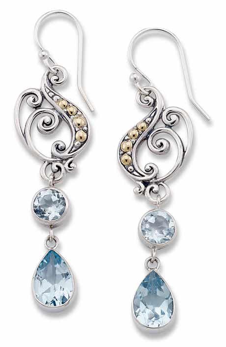 Blue Topaz Drop Earrings