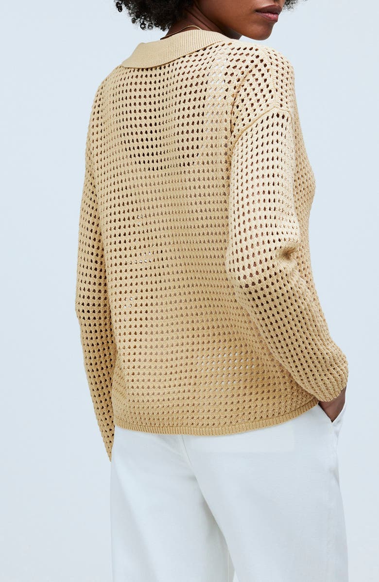 Madewell Open Stitch Polo Cardigan, Alternate, color,