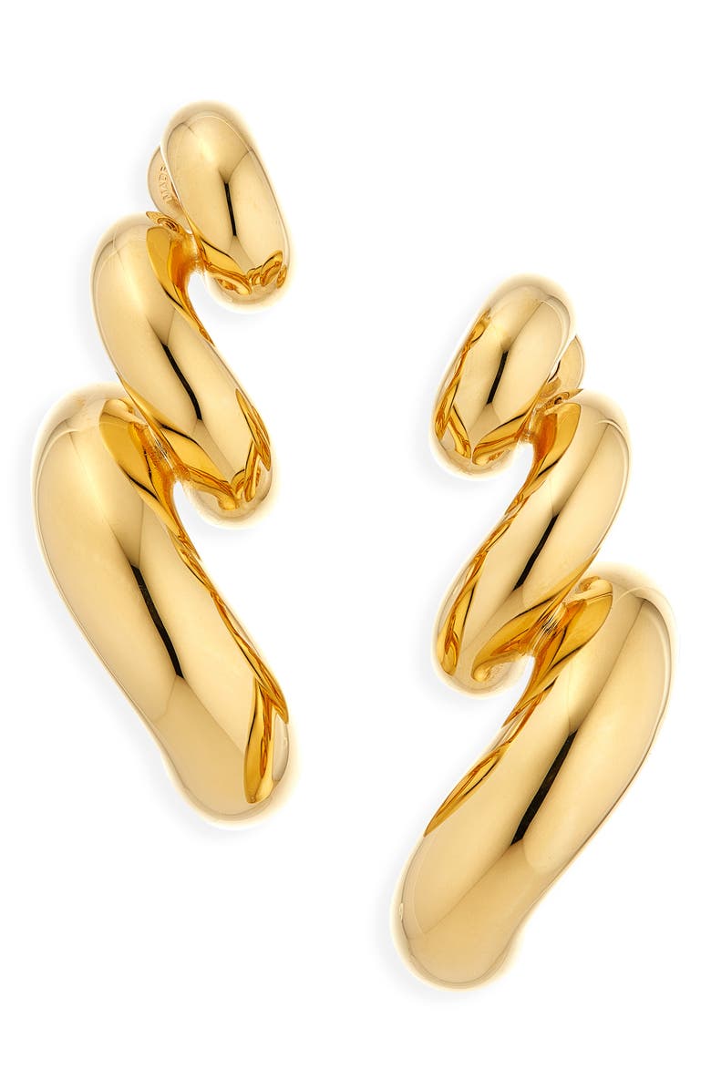Alaïa Torsion Drop Earrings, Main, color, Or