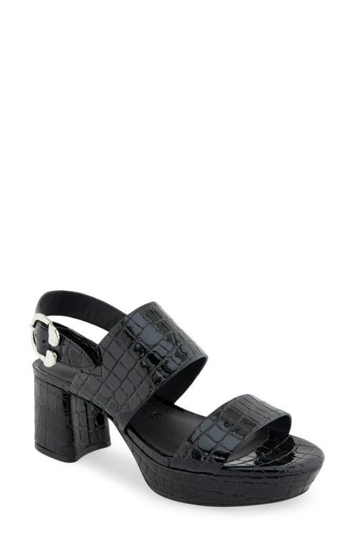 Aerosoles Camera Platform Sandal in Jelly Croco Black 