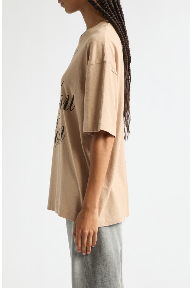 Exford U Talk To You Soon Cotton & Hemp Graphic T-Shirt, Alternate, color, BEIGE