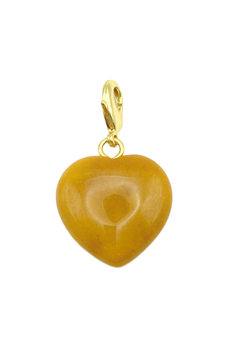 HOLST+LEE Semi Precious Stone Heart Pendant, Main, color, Tan Agate