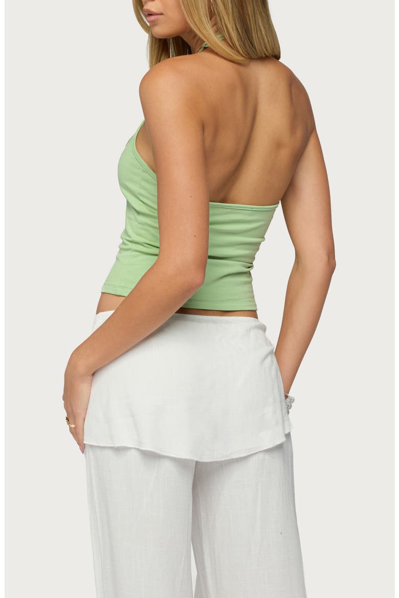 Jeannie Beaded Halter Top, Alternate, color, GREEN