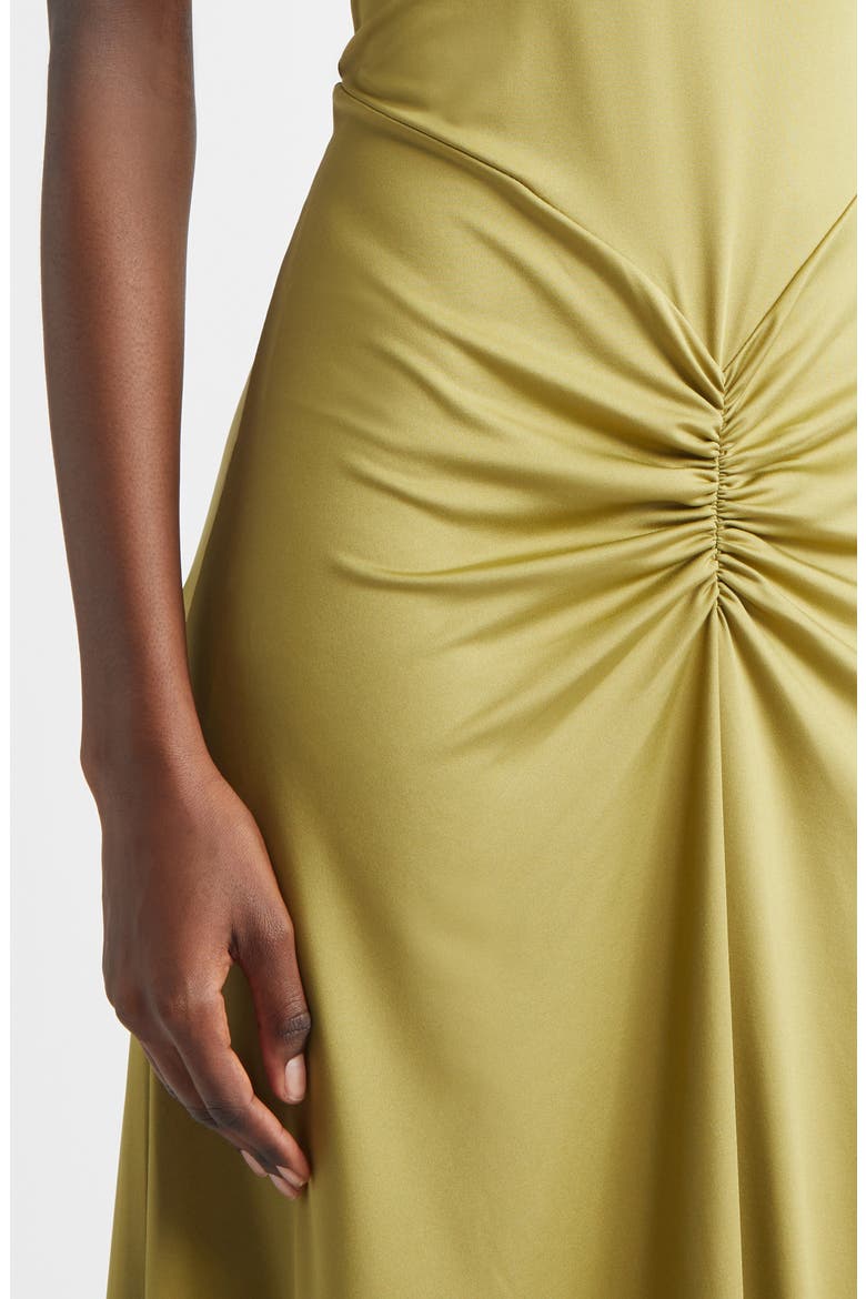 Gathered Detail T-Shirt Midi Dress, Alternate, color, GREENFINCH