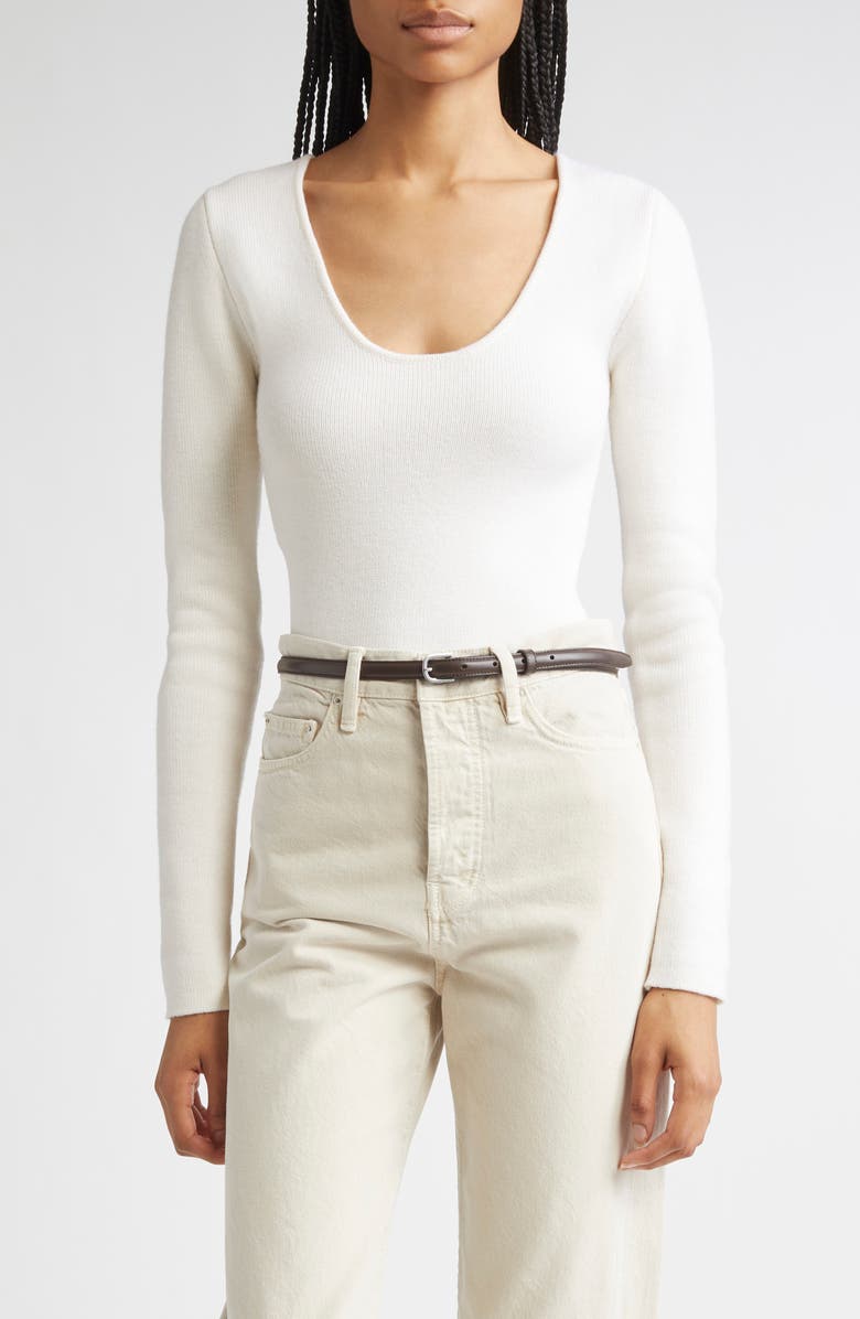 TOTEME Merino Knit Top, Main, color, Ecru