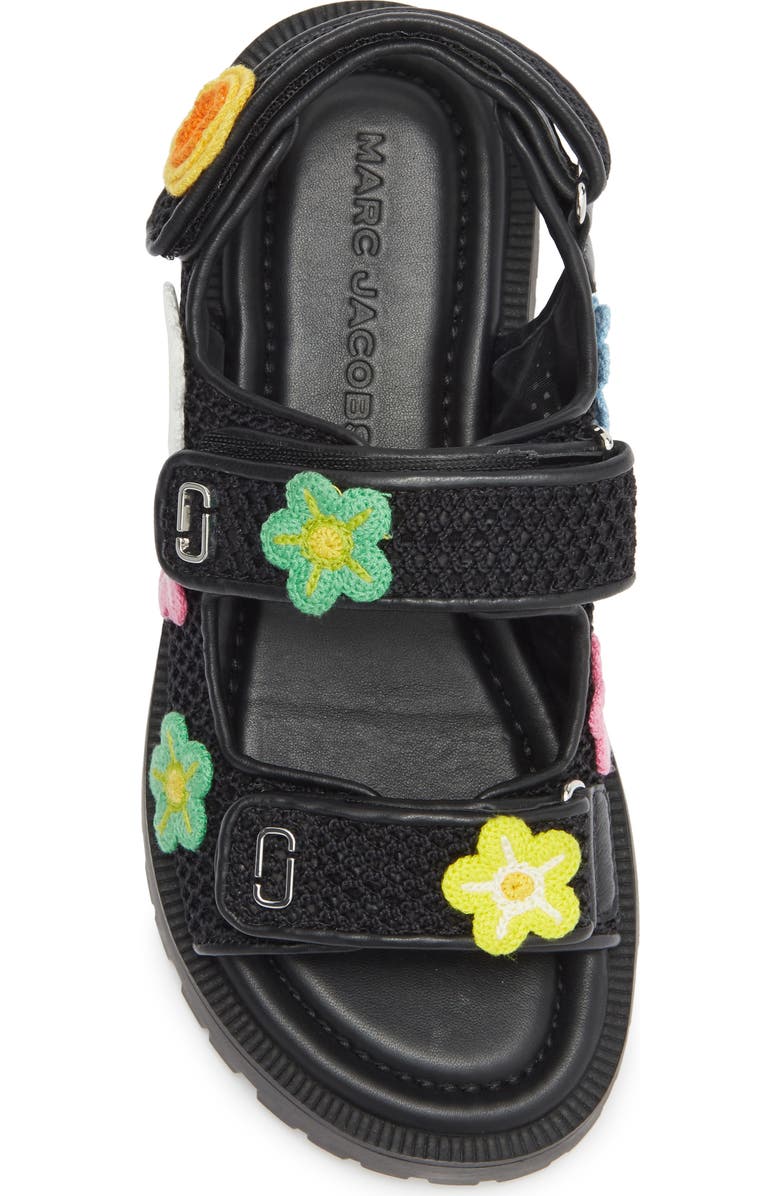 Marc Jacobs Crocheted Daisy Platform Sandal, Alternate, color, Black Multi