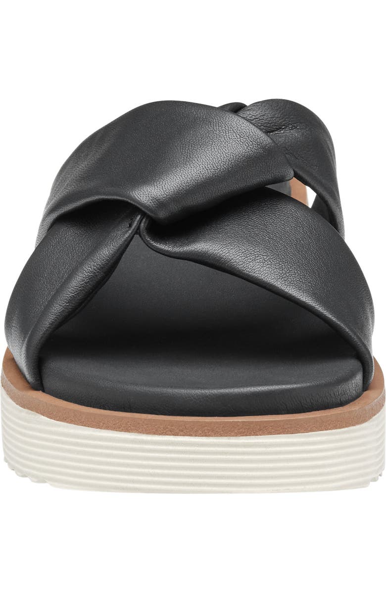 Johnston & Murphy Mitzi Knot Platform Wedge Slide Sandal, Alternate, color, Black Glove Leather