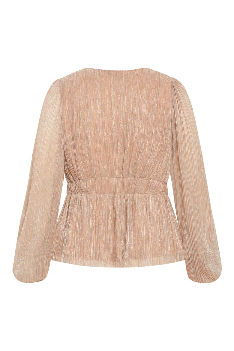 Noemi Metallic Plissé Top, Alternate, color, PINK BLUSH