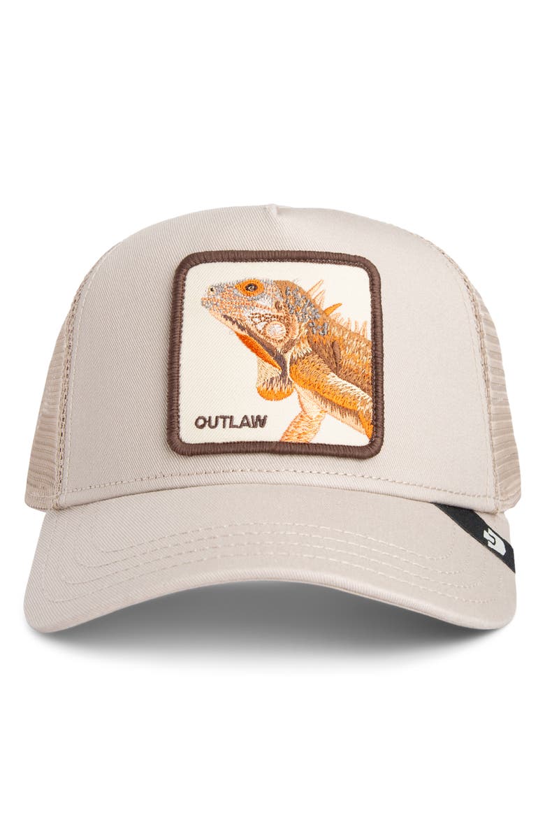 Goorin Bros. The Outlaw Lizard Patch Trucker Hat, Alternate, color, Biscuit
