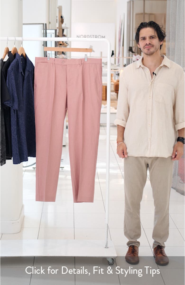Tailored Flat Front Linen & Cotton Trousers, sales video thumbnail