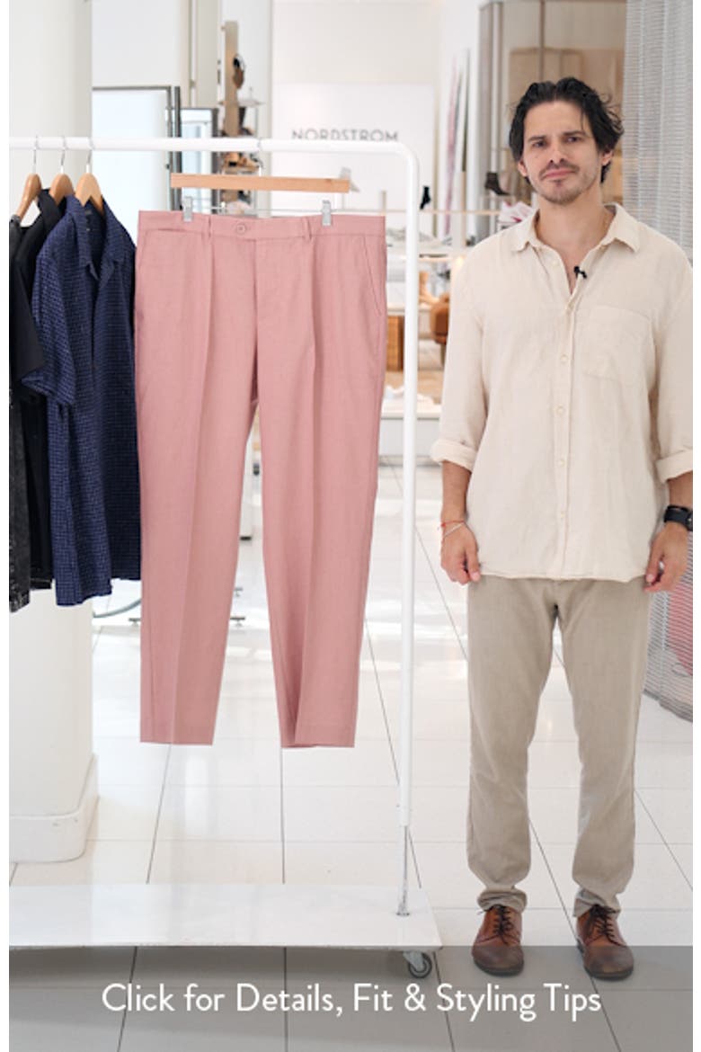 Tailored Flat Front Linen & Cotton Trousers video